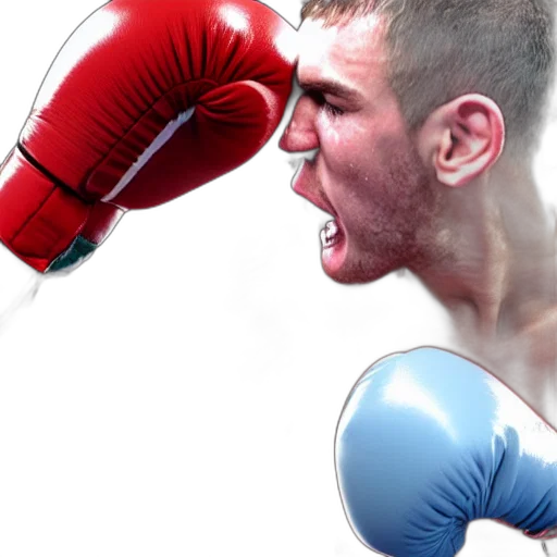 photorealistic, boxer, punching, self transparent PNG cut-out