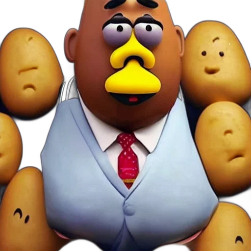 3d render, concept art, cartoon, potato transparent PNG cut-out