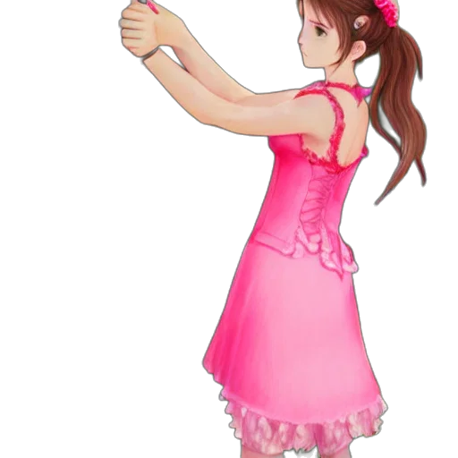dress, staff, weapon, 3d render transparent PNG cut-out