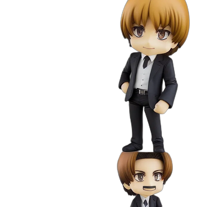 3d render, pacino, anime, nendoroid transparent PNG cut-out