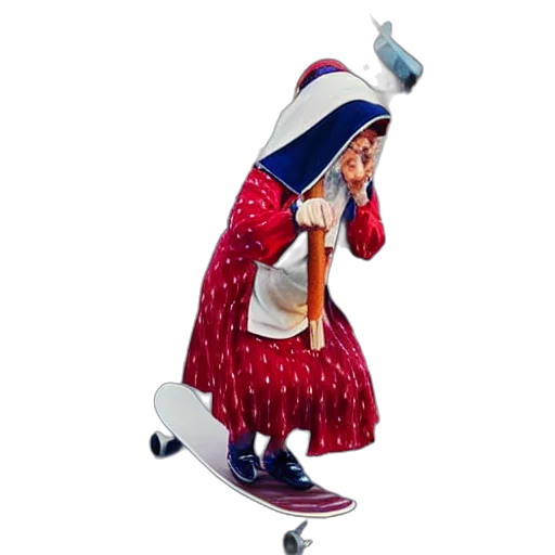 dress, hat, staff, robot transparent PNG cut-out