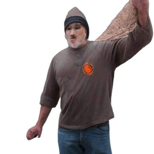 staff, creature, jacket, hat transparent PNG cut-out