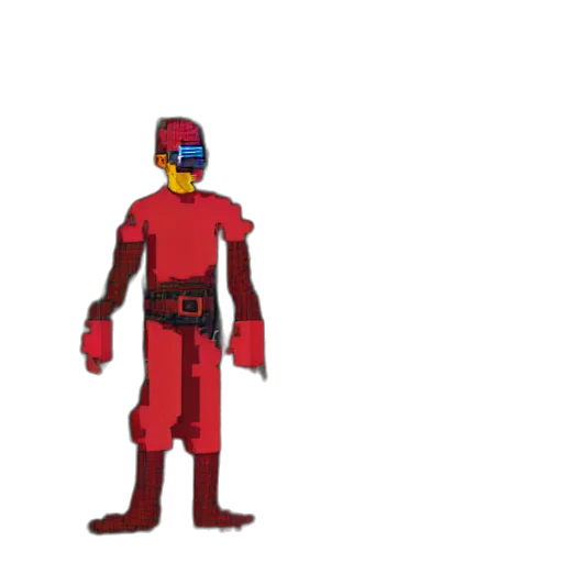 mask, robot, jacket, pixel art transparent PNG cut-out