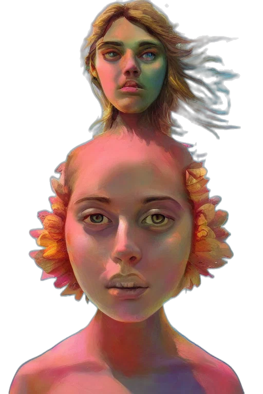 face, crown, mask, flower transparent PNG cut-out