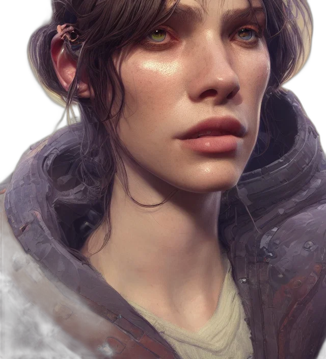 face, jacket, staff, dragon transparent PNG cut-out