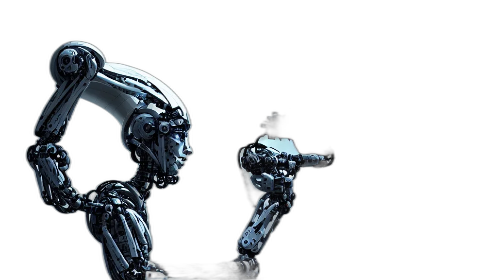 robot, concept art, 3d render, photorealistic transparent PNG cut-out