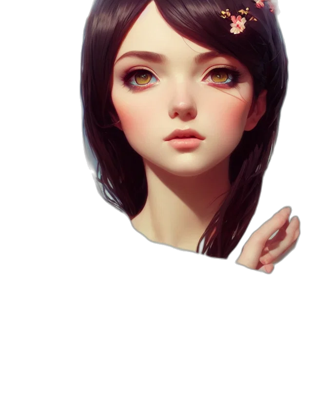 face, mask, hair, jewelry transparent PNG cut-out