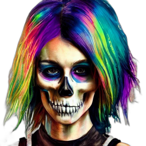 face, hair, mask, watercolor transparent PNG cut-out