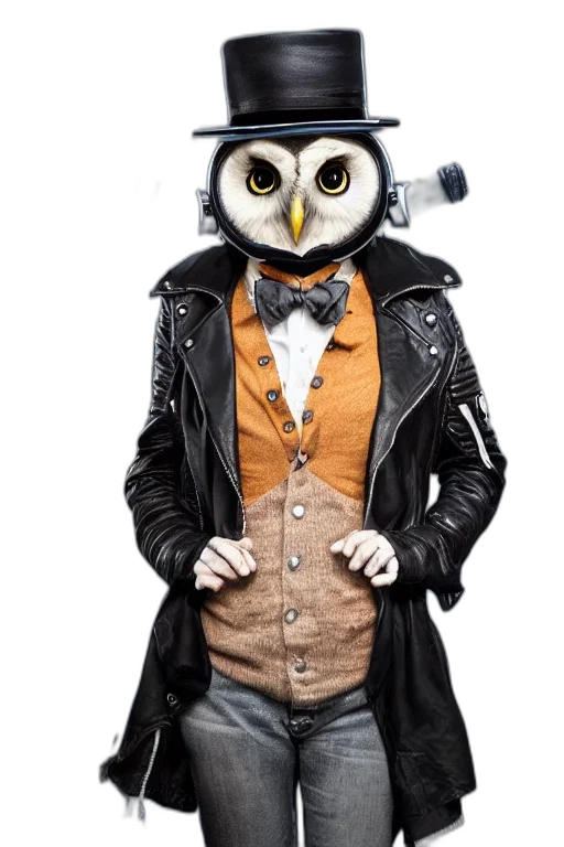 jacket, mask, staff, animal transparent PNG cut-out