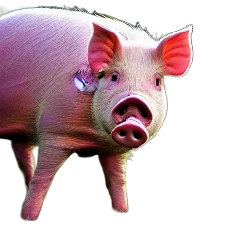 animal, 3d render, photorealistic, pig transparent PNG cut-out