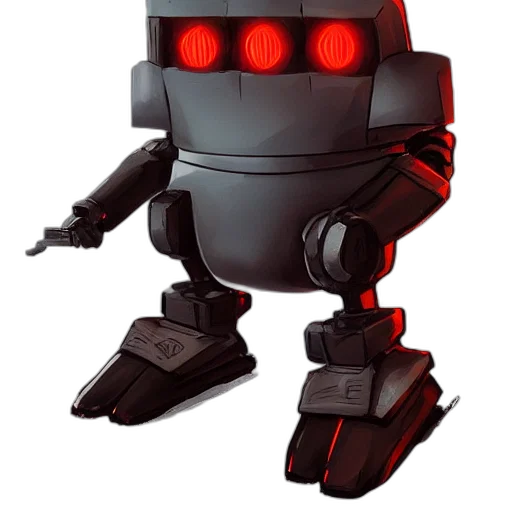 robot, concept art, 3d render, pixel art transparent PNG cut-out