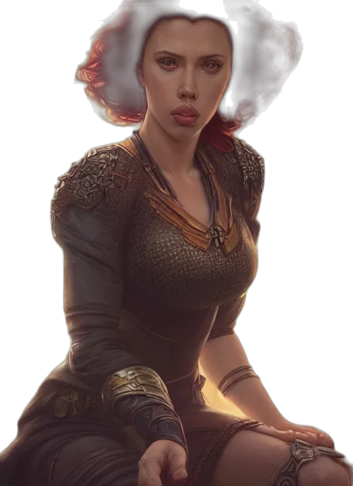 crown, dress, face, staff transparent PNG cut-out