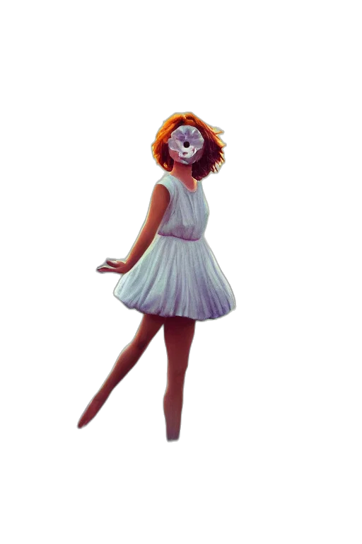 dress, creature, mask, staff transparent PNG cut-out