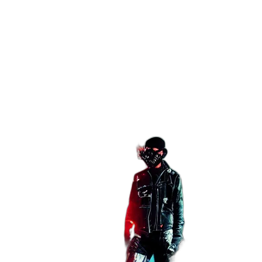 jacket, mask, weapon, sword transparent PNG cut-out