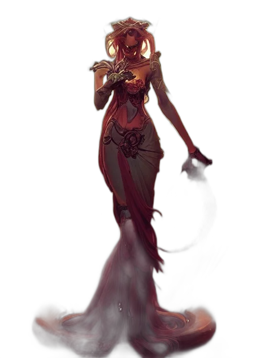 dress, staff, weapon, mask transparent PNG cut-out