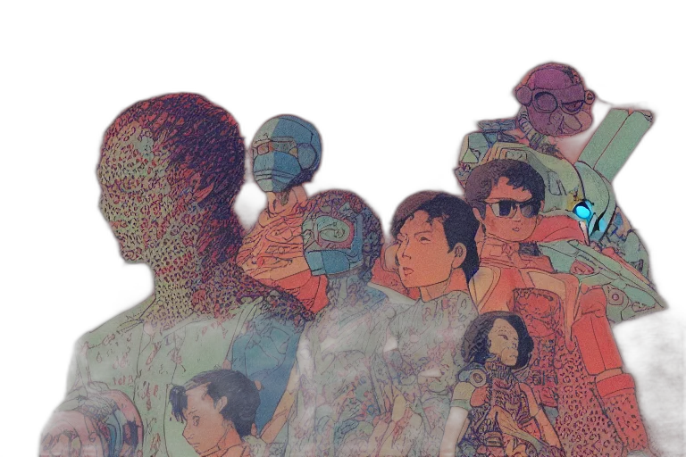 mask, face, robot, vaporwave transparent PNG cut-out
