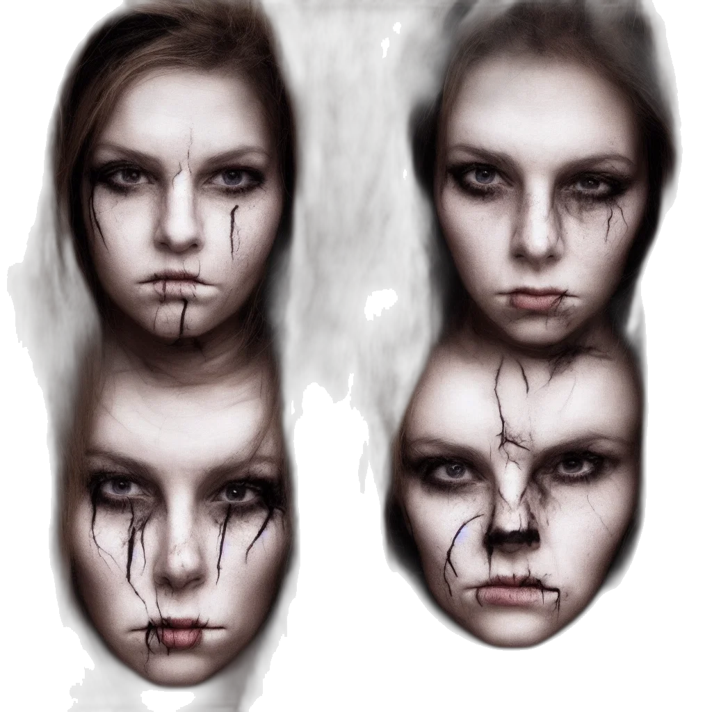 face, mask, concept art, photorealistic transparent PNG cut-out