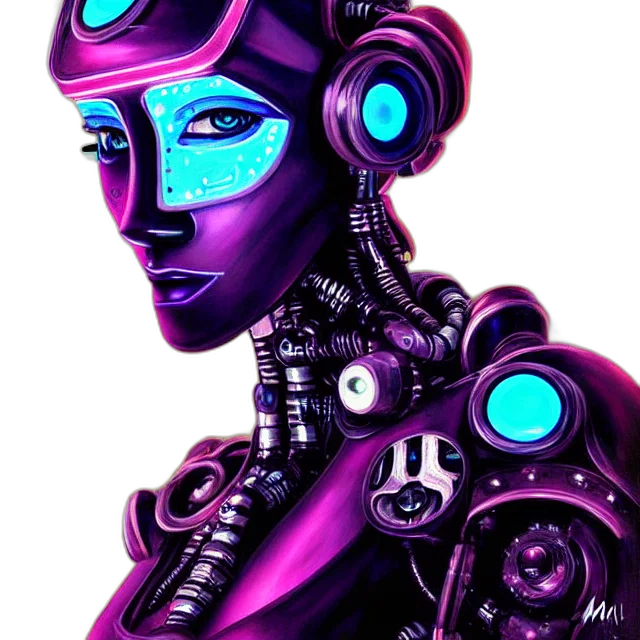 robot, face, cyberpunk, concept art transparent PNG cut-out
