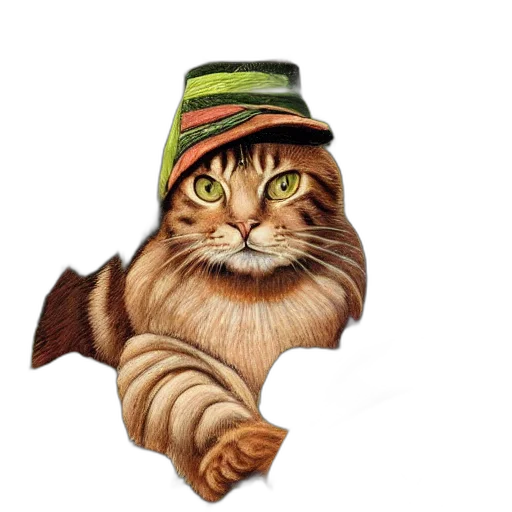 hat, animal, staff, creature transparent PNG cut-out