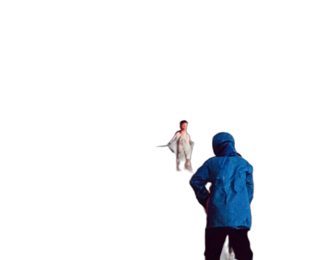 jacket, umbrella, staff, robot transparent PNG cut-out