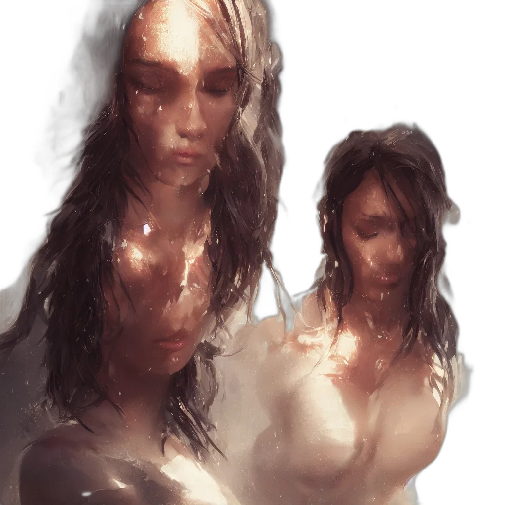 dress, face, creature, concept art transparent PNG cut-out