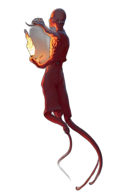 creature, staff, mask, robot transparent PNG cut-out