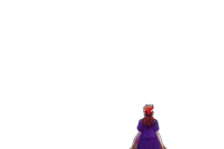dress, crown, staff, creature transparent PNG cut-out