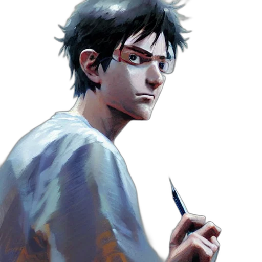staff, face, weapon, comic book art transparent PNG cut-out