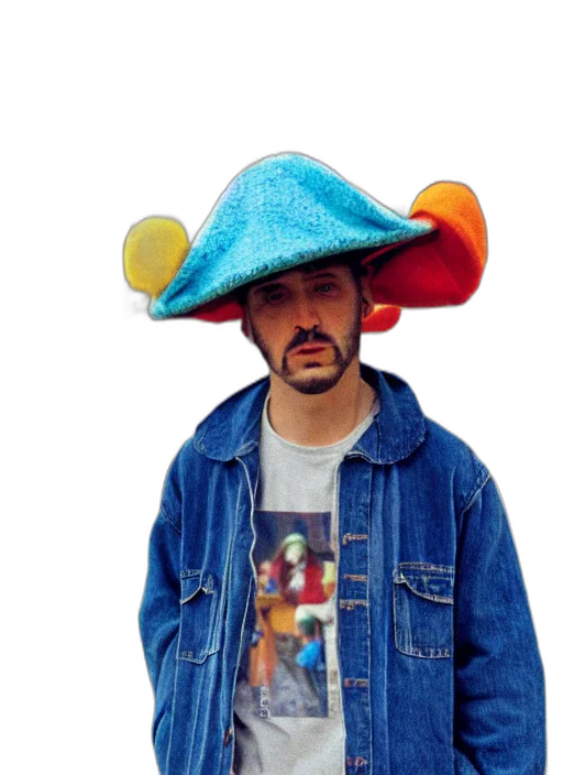 hat, jacket, mask, staff transparent PNG cut-out