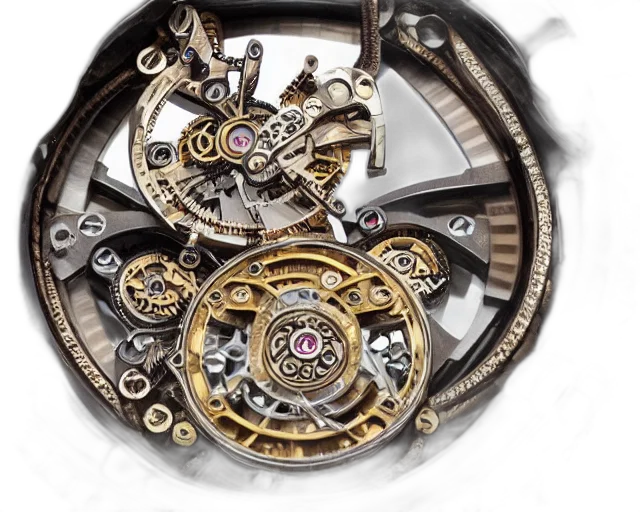 jewelry, photorealistic, steampunk, tourbillon transparent PNG cut-out