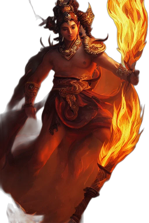 dragon, mask, staff, fantasy art transparent PNG cut-out