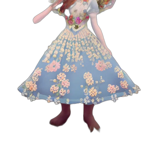 dress, staff, 3d render, concept art transparent PNG cut-out