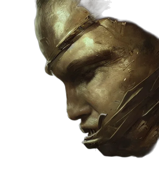 face, mask, crown, photorealistic transparent PNG cut-out