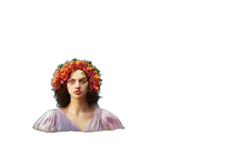 crown, flower, face, dress transparent PNG cut-out