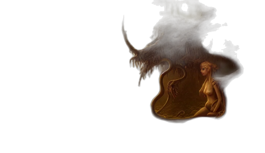 dragon, hair, mask, creature transparent PNG cut-out