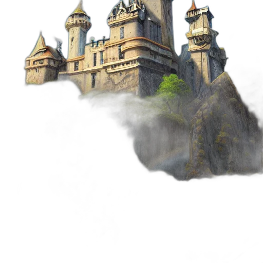 building, dragon, crown, staff transparent PNG cut-out