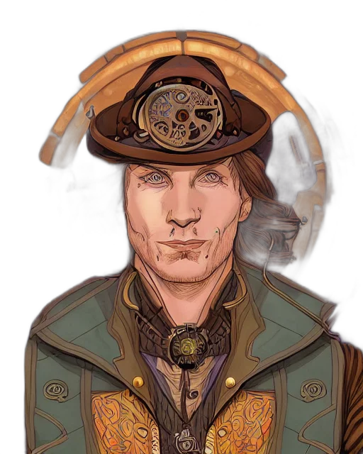 jacket, face, concept art, comic book art transparent PNG cut-out