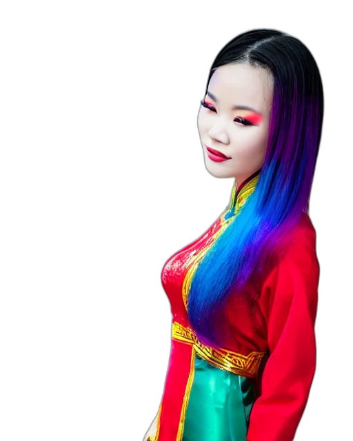 dress, hair, staff, face transparent PNG cut-out