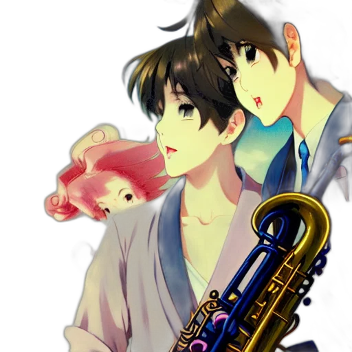anime, vaporwave, cartoon, watercolor transparent PNG cut-out