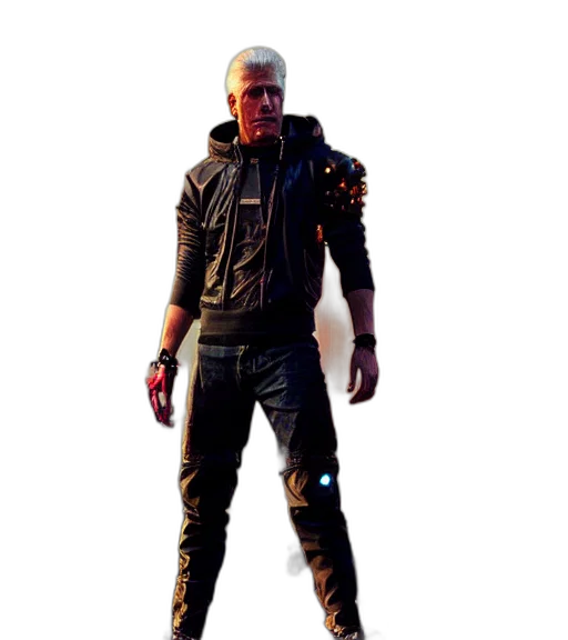 jacket, staff, weapon, creature transparent PNG cut-out