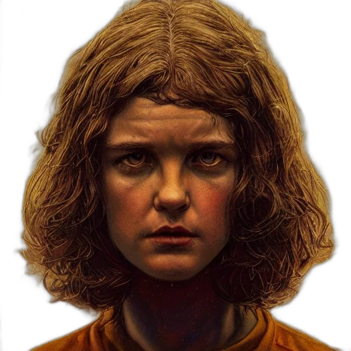 face, hair, crown, staff transparent PNG cut-out