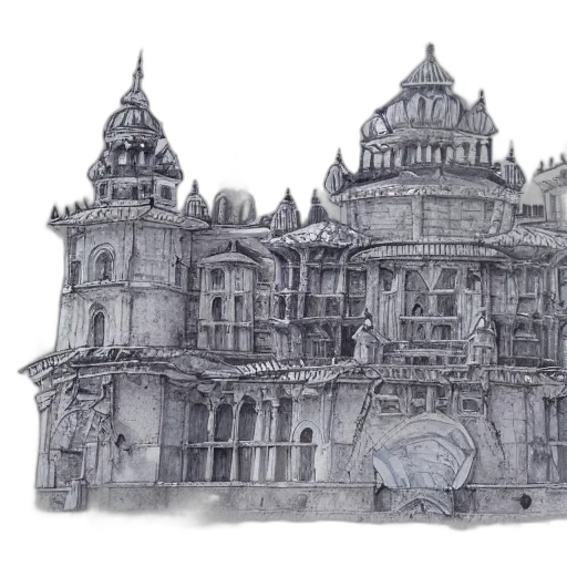 building, crown, concept art, 3d render transparent PNG cut-out