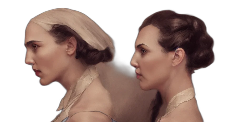 face, photorealistic, concept art, oil painting transparent PNG cut-out