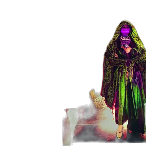 dress, creature, mask, jacket transparent PNG cut-out