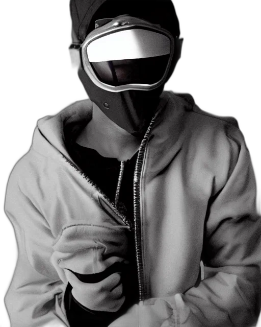 jacket, mask, staff, robot transparent PNG cut-out