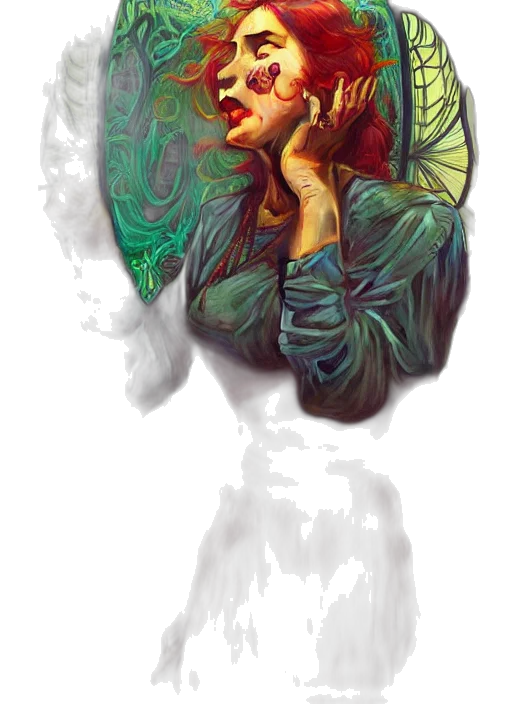 face, mask, creature, fantasy art transparent PNG cut-out