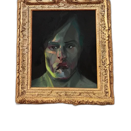 face, mask, oil painting, photorealistic transparent PNG cut-out