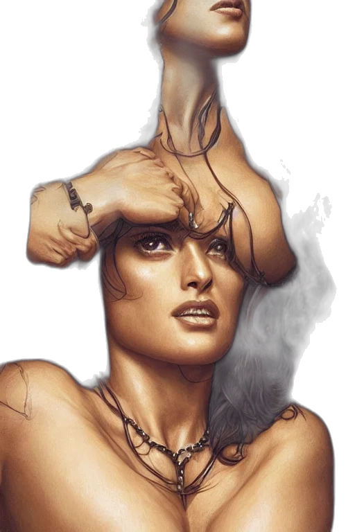 jewelry, face, hair, mask transparent PNG cut-out