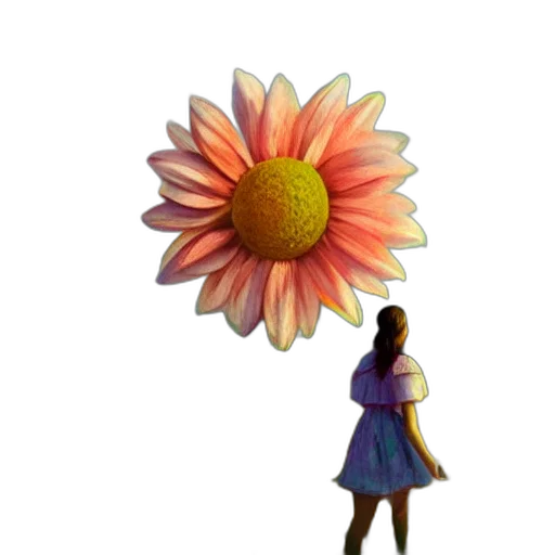 flower, umbrella, dress, staff transparent PNG cut-out