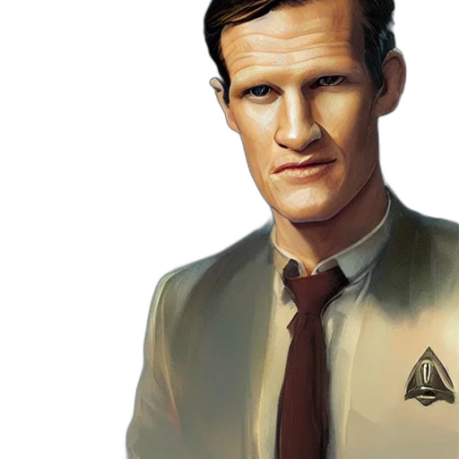 face, jacket, staff, photorealistic transparent PNG cut-out